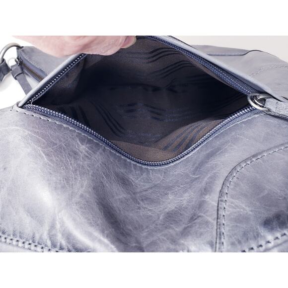 FRYE XL HOBO BOHO Gray Leather Shoulder Bag Long Strap w/ Dustcover in VGUC - Picture 5 of 16